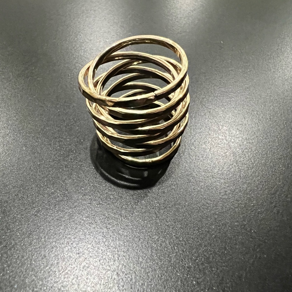 Gold Tone Multi Loop Ring - image 6